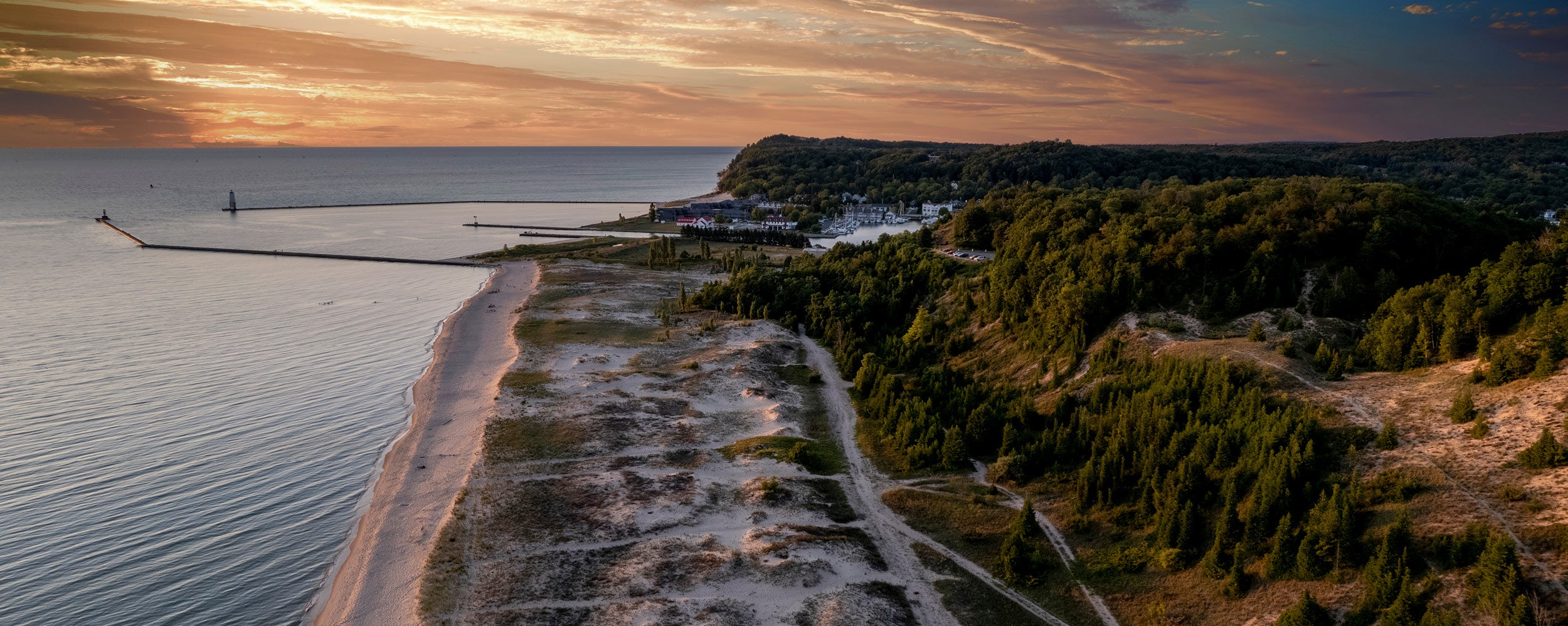 Frankfort Michigan overlooking Lake Michigan